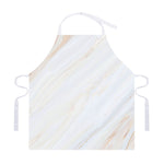 White Brown Smooth Marble Print Adjustable Apron