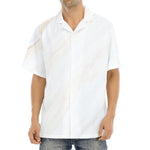 White Brown Smooth Marble Print Aloha Shirt