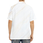 White Brown Smooth Marble Print Aloha Shirt
