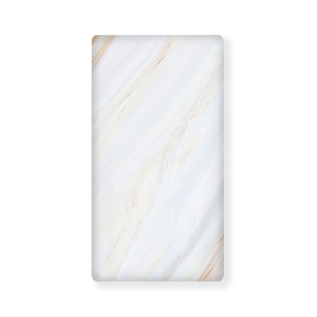 White Brown Smooth Marble Print Baby Crib Sheet