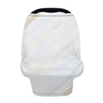 White Brown Smooth Marble Print Baby Seat Cover