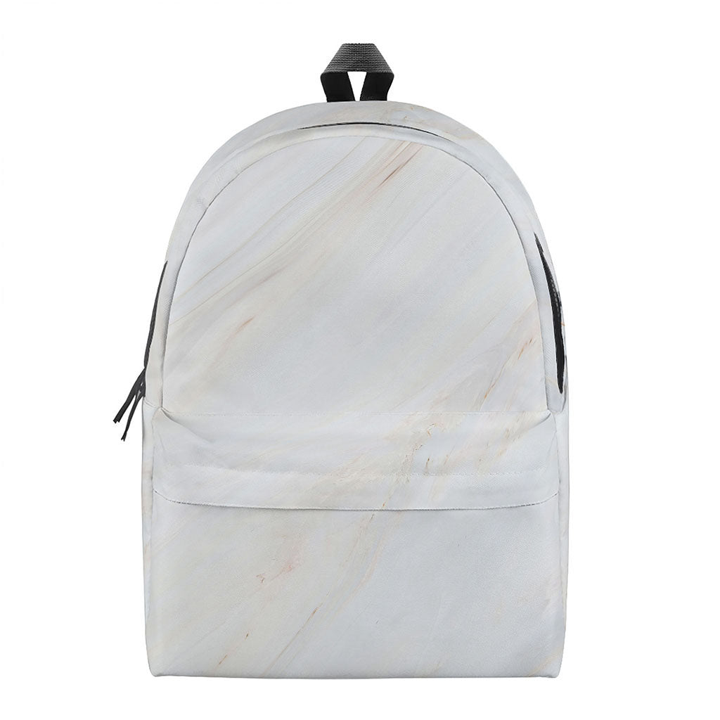 White Brown Smooth Marble Print Backpack