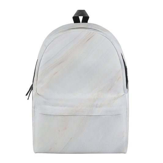 White Brown Smooth Marble Print Backpack