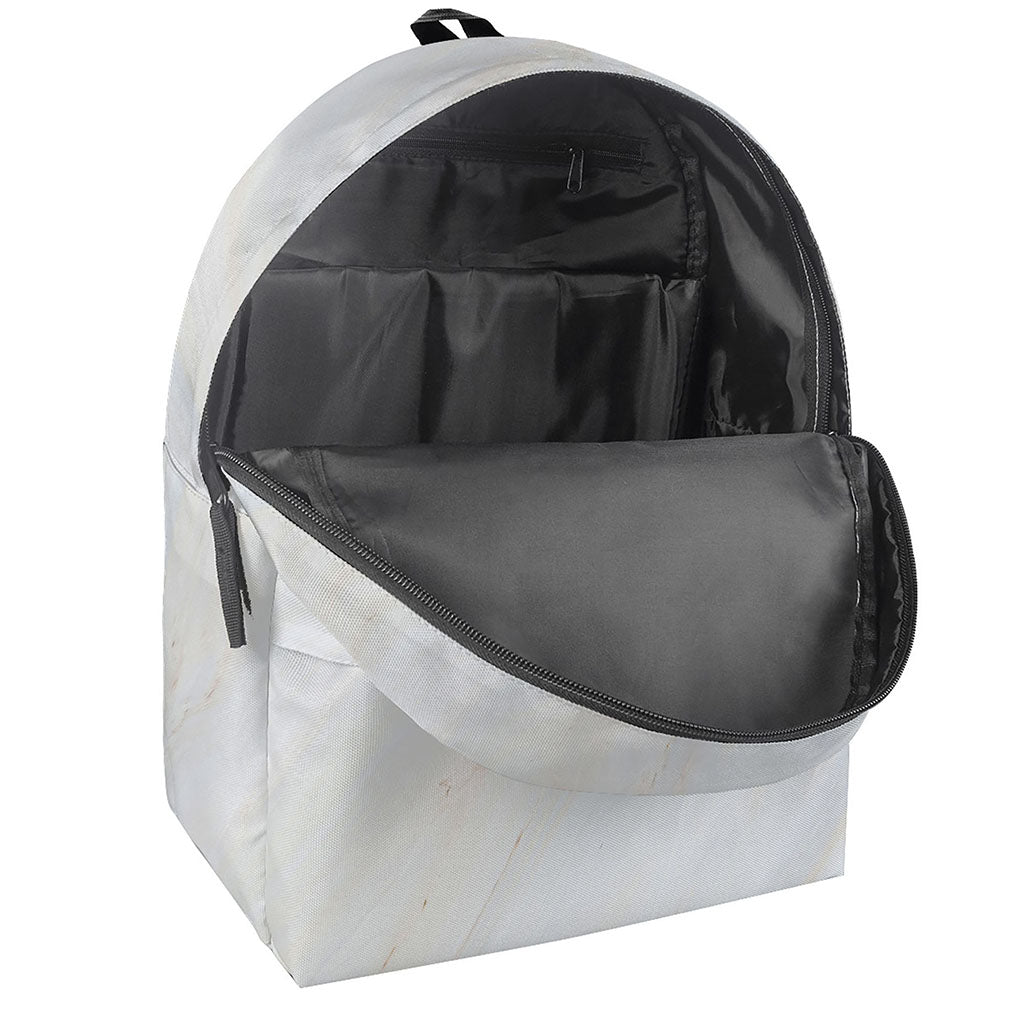 White Brown Smooth Marble Print Backpack
