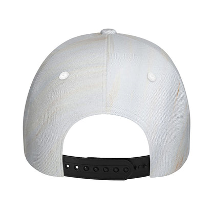 White Brown Smooth Marble Print Baseball Cap