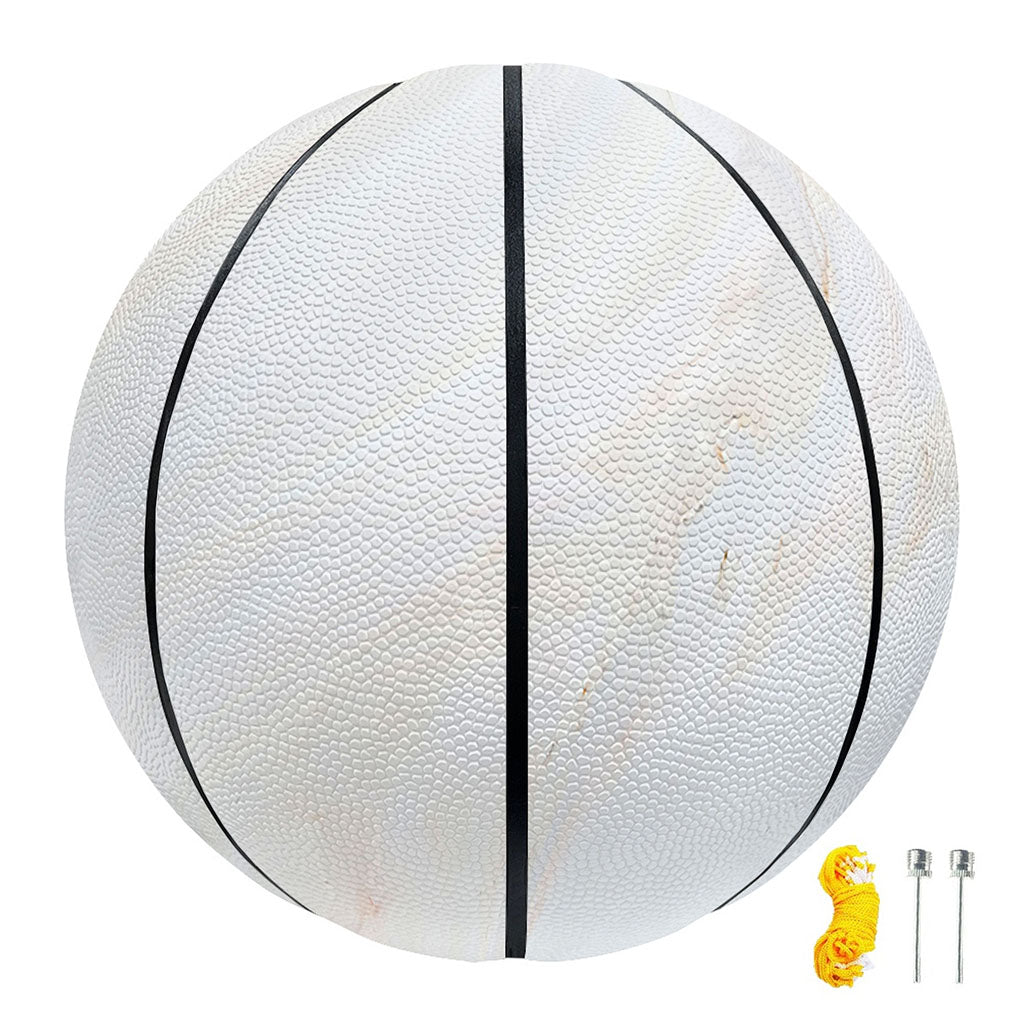 White Brown Smooth Marble Print Basketball