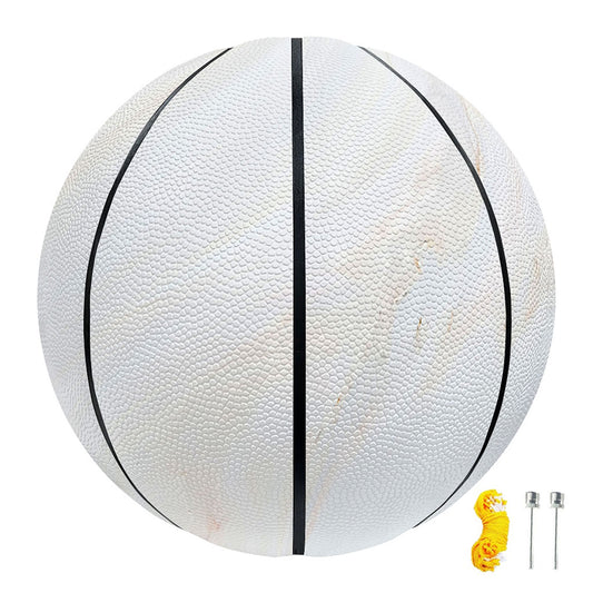 White Brown Smooth Marble Print Basketball