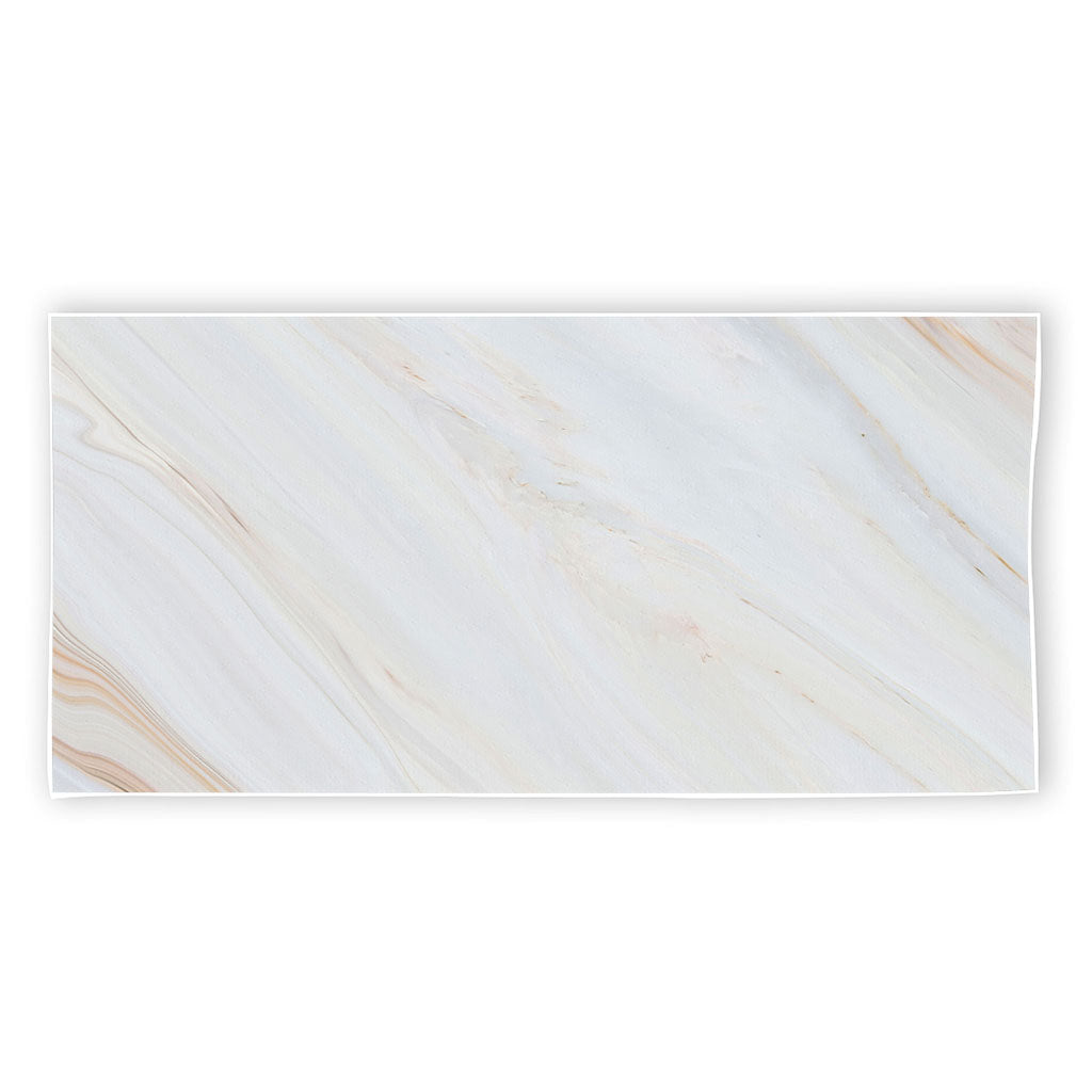 White Brown Smooth Marble Print Beach Towel