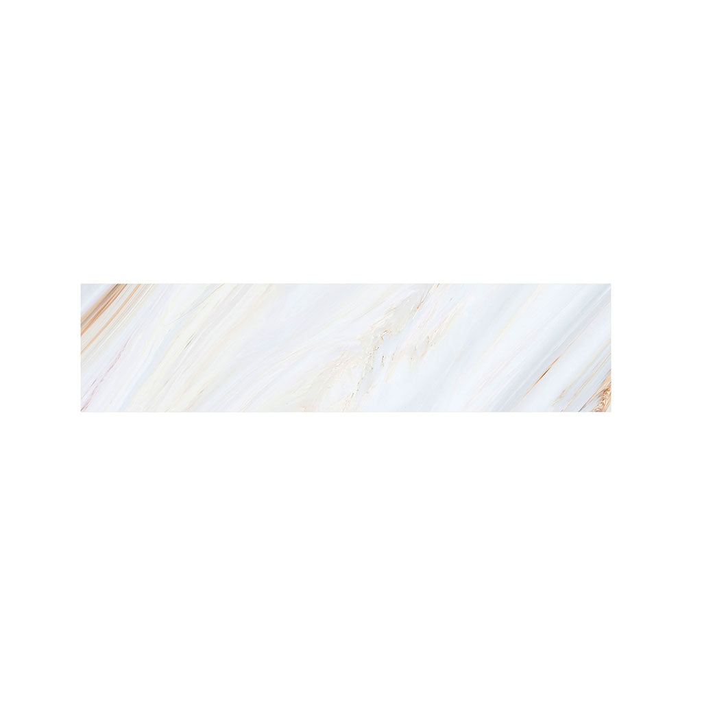 White Brown Smooth Marble Print Bed Runner