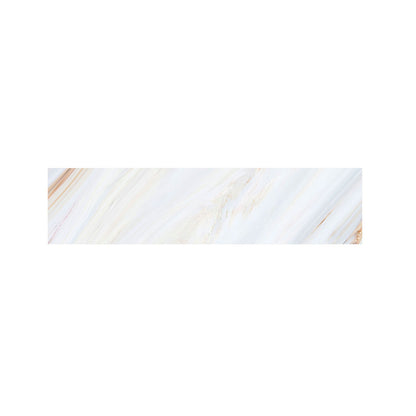 White Brown Smooth Marble Print Bed Runner