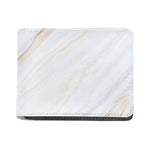 White Brown Smooth Marble Print Bifold Wallet