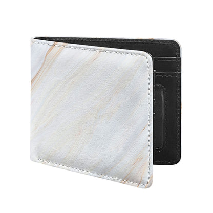 White Brown Smooth Marble Print Bifold Wallet