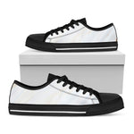 White Brown Smooth Marble Print Black Low Top Sneakers