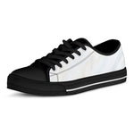 White Brown Smooth Marble Print Black Low Top Sneakers