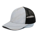 White Brown Smooth Marble Print Black Mesh Trucker Cap