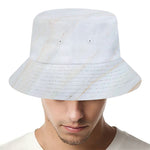 White Brown Smooth Marble Print Bucket Hat