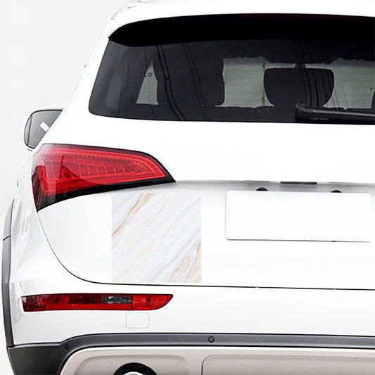 White Brown Smooth Marble Print Car Sticker