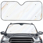 White Brown Smooth Marble Print Car Windshield Sun Shade