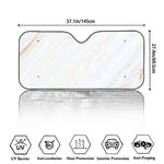 White Brown Smooth Marble Print Car Windshield Sun Shade