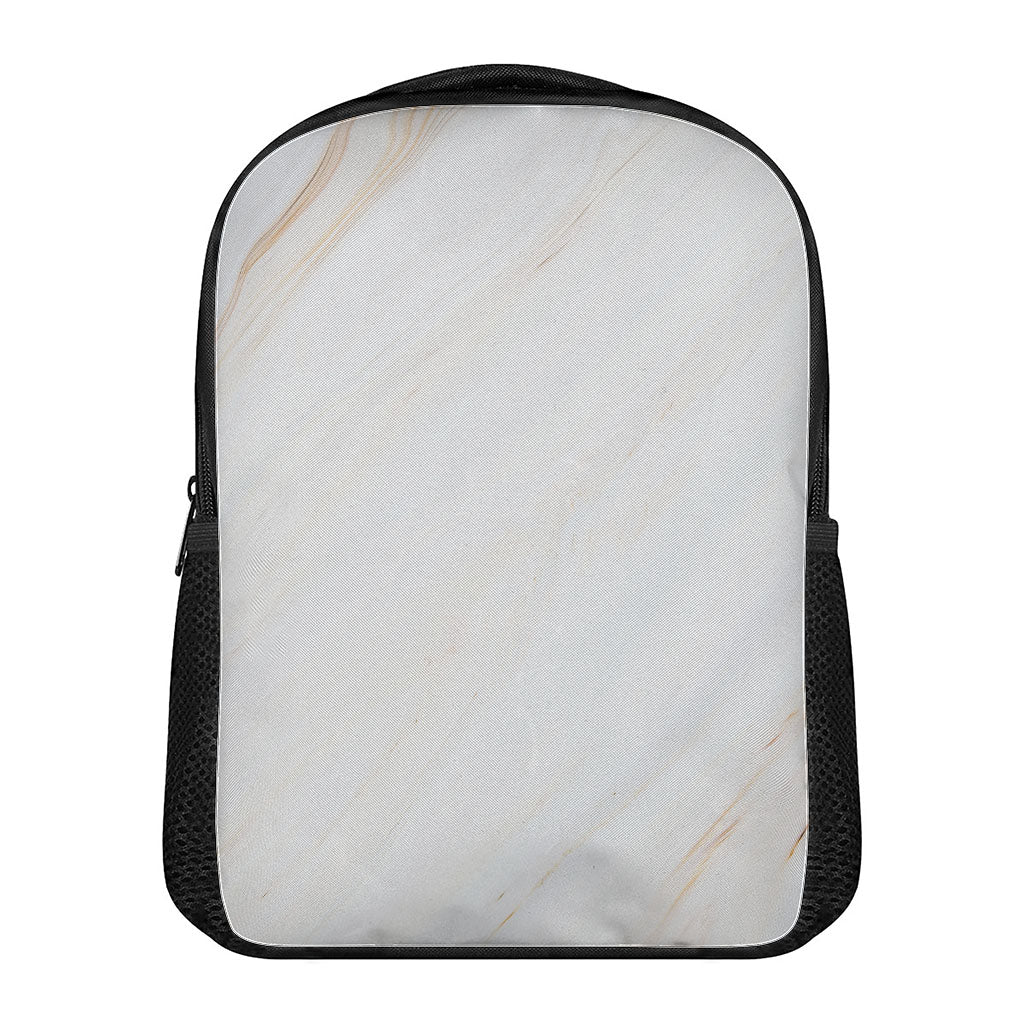 White Brown Smooth Marble Print Casual Backpack