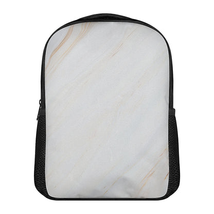 White Brown Smooth Marble Print Casual Backpack