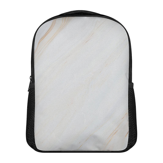 White Brown Smooth Marble Print Casual Backpack