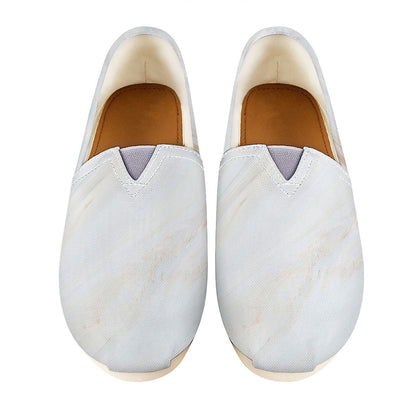 White Brown Smooth Marble Print Casual Shoes