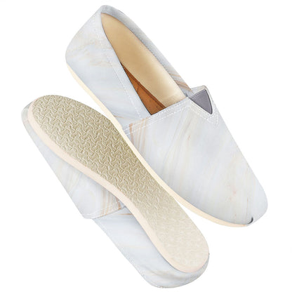 White Brown Smooth Marble Print Casual Shoes