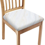 White Brown Smooth Marble Print Chair Cushion Cover