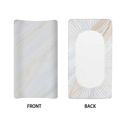 White Brown Smooth Marble Print Changing Pad Cover