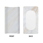 White Brown Smooth Marble Print Changing Pad Cover