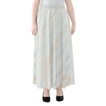 White Brown Smooth Marble Print Chiffon Maxi Skirt