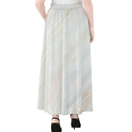 White Brown Smooth Marble Print Chiffon Maxi Skirt