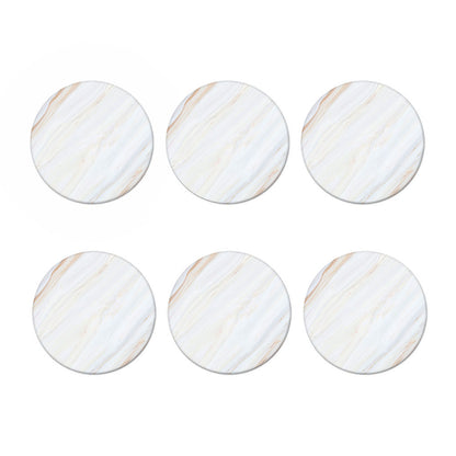 White Brown Smooth Marble Print Coaster Set