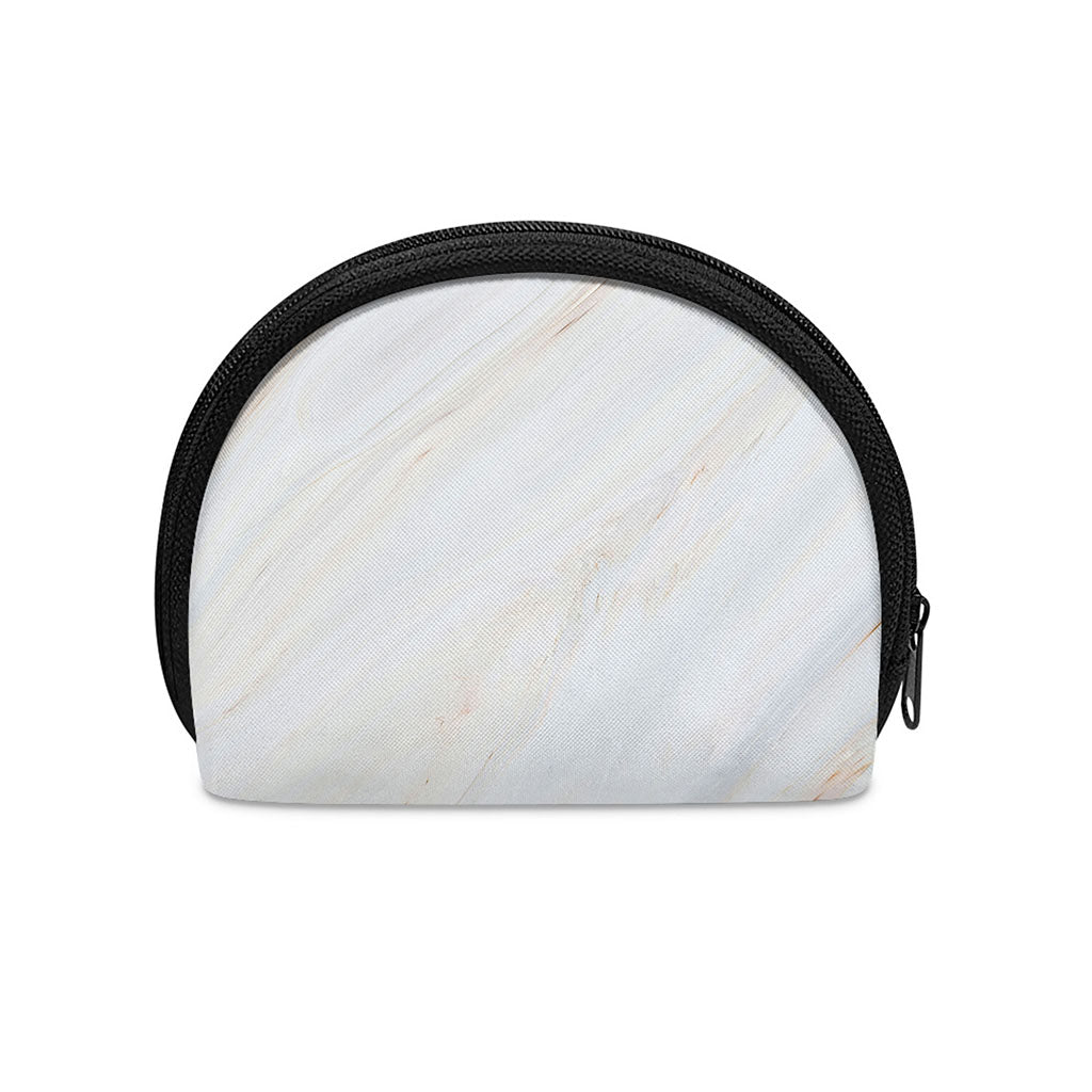 White Brown Smooth Marble Print Coin Purse