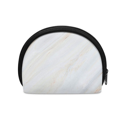 White Brown Smooth Marble Print Coin Purse