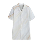 White Brown Smooth Marble Print Cotton Hawaiian Shirt