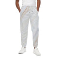 White Brown Smooth Marble Print Cotton Sweatpants