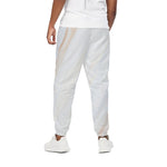 White Brown Smooth Marble Print Cotton Pants