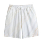 White Brown Smooth Marble Print Cotton Shorts