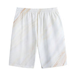 White Brown Smooth Marble Print Cotton Shorts