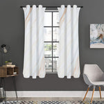White Brown Smooth Marble Print Curtain