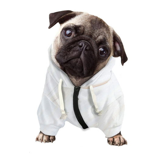 White Brown Smooth Marble Print Dog Zip Up Hoodie