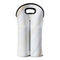 White Brown Smooth Marble Print Double Neoprene Wine Tote