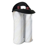 White Brown Smooth Marble Print Double Neoprene Wine Tote