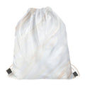 White Brown Smooth Marble Print Drawstring Bag