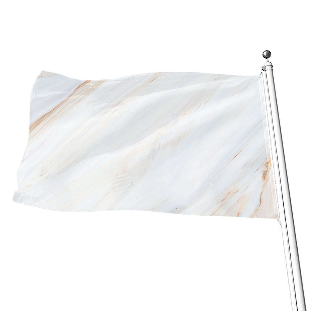 White Brown Smooth Marble Print Flag