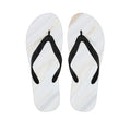 White Brown Smooth Marble Print Flip Flops