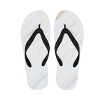 White Brown Smooth Marble Print Flip Flops