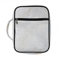 White Brown Smooth Marble Print Front Pocket Bible Bag